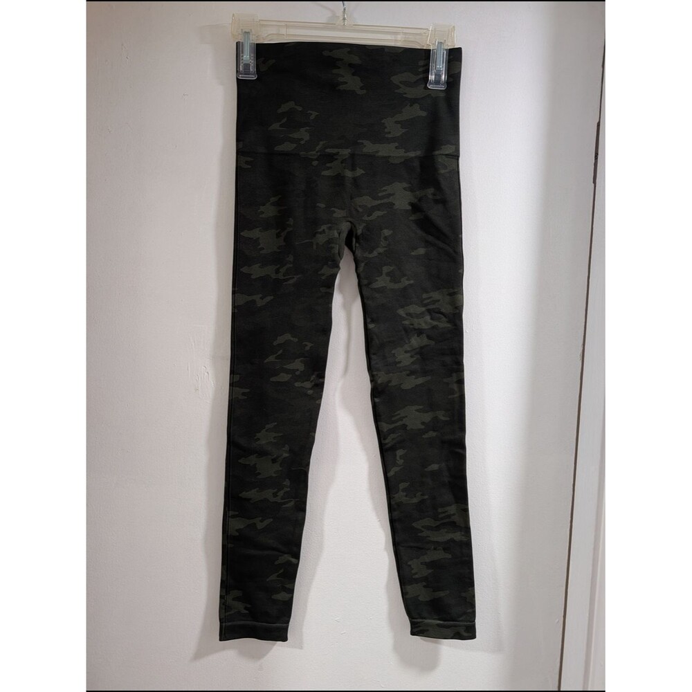 SPANX Women's Camo High-Waist Leggings - Dark Green/Black